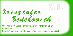 krisztofer bedekovich business card